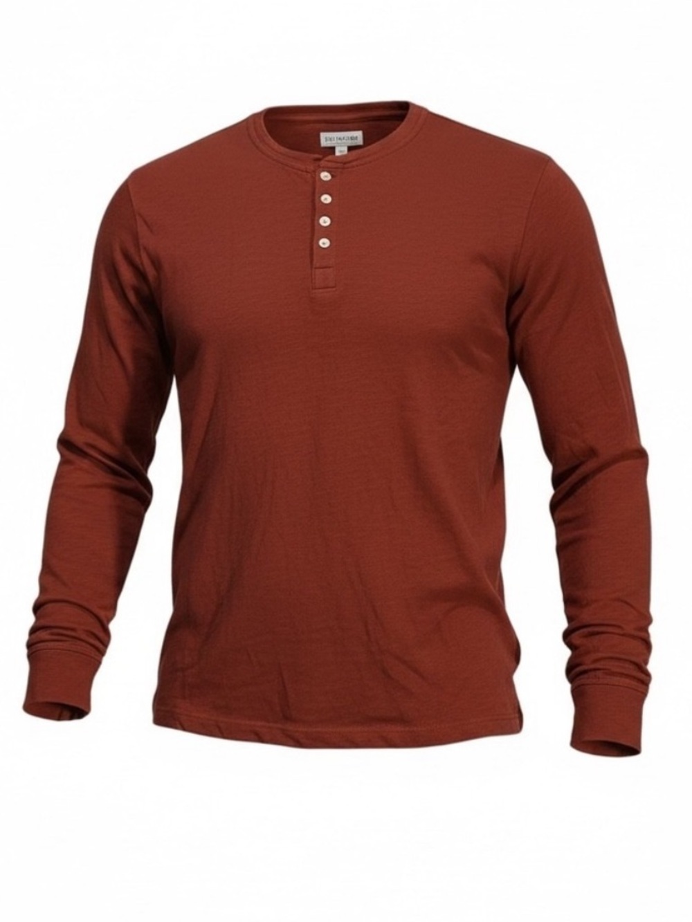 Tecovas Cotton Rusty Red Mens Henley Size Medium